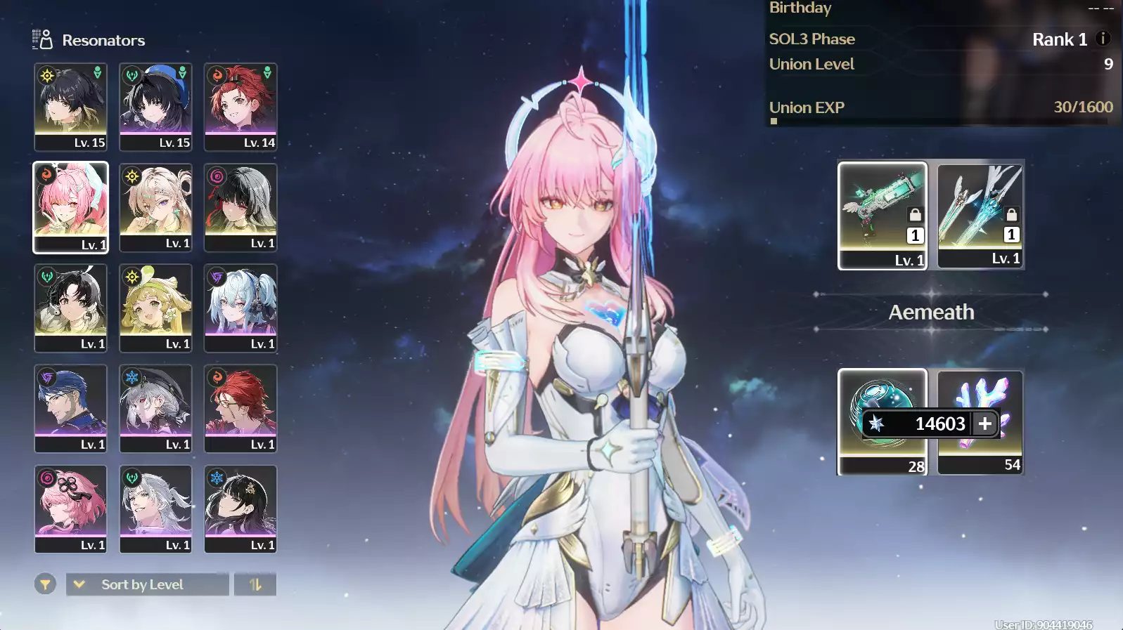 (SEA) UL8 Aemeath Trấn + Lynae Trấn + Chisa + 100 vé limit + Verina