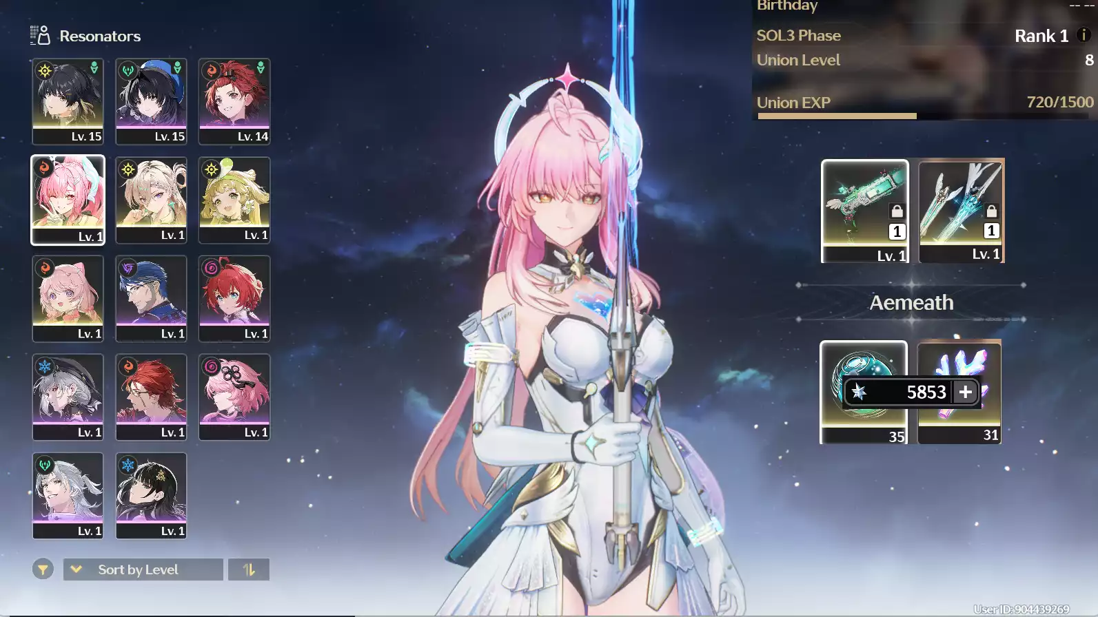 (SEA) UL8 Aemeath Trấn + Lynae Trấn + 40 vé limit + Verina + Encore