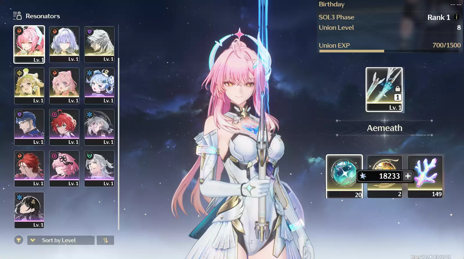 (SEA) UL8 Aemeath Trấn + Mornye + 130 vé limit + Verina + Encore