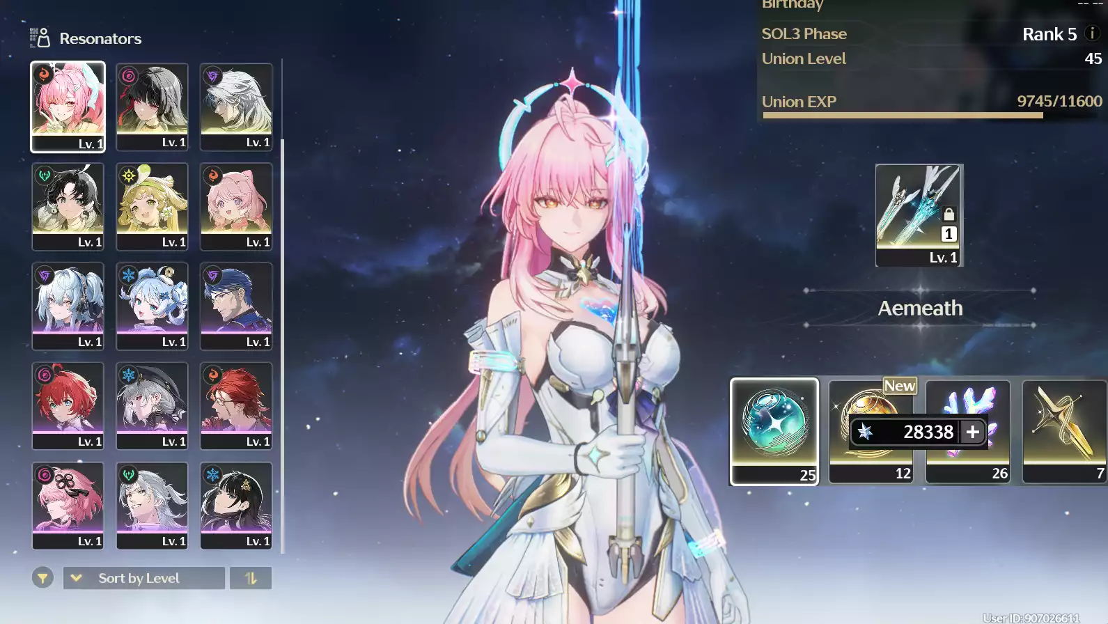 (SEA) UL45 Aemeath Trấn + Chisa + 200 vé limit + Verina + Encore