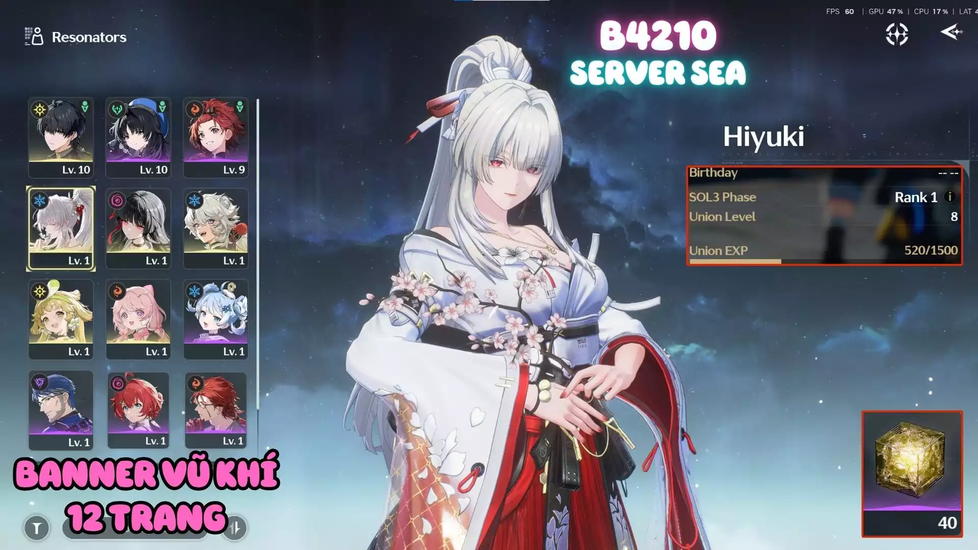 Acc Khởi Đầu Vip: Hiyuki Kẹp Chisa ( Banner Vũ Khí Sắp Nổ )