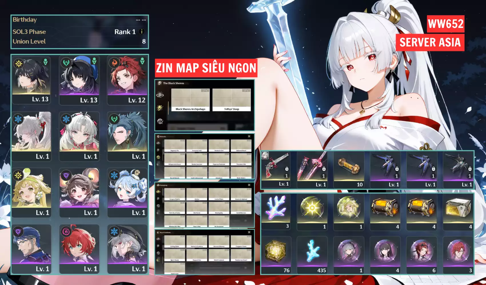 Siêu phẩm SERVER ASIA UL thấp Hiyuki trấn Carlotta trấn Jiyan