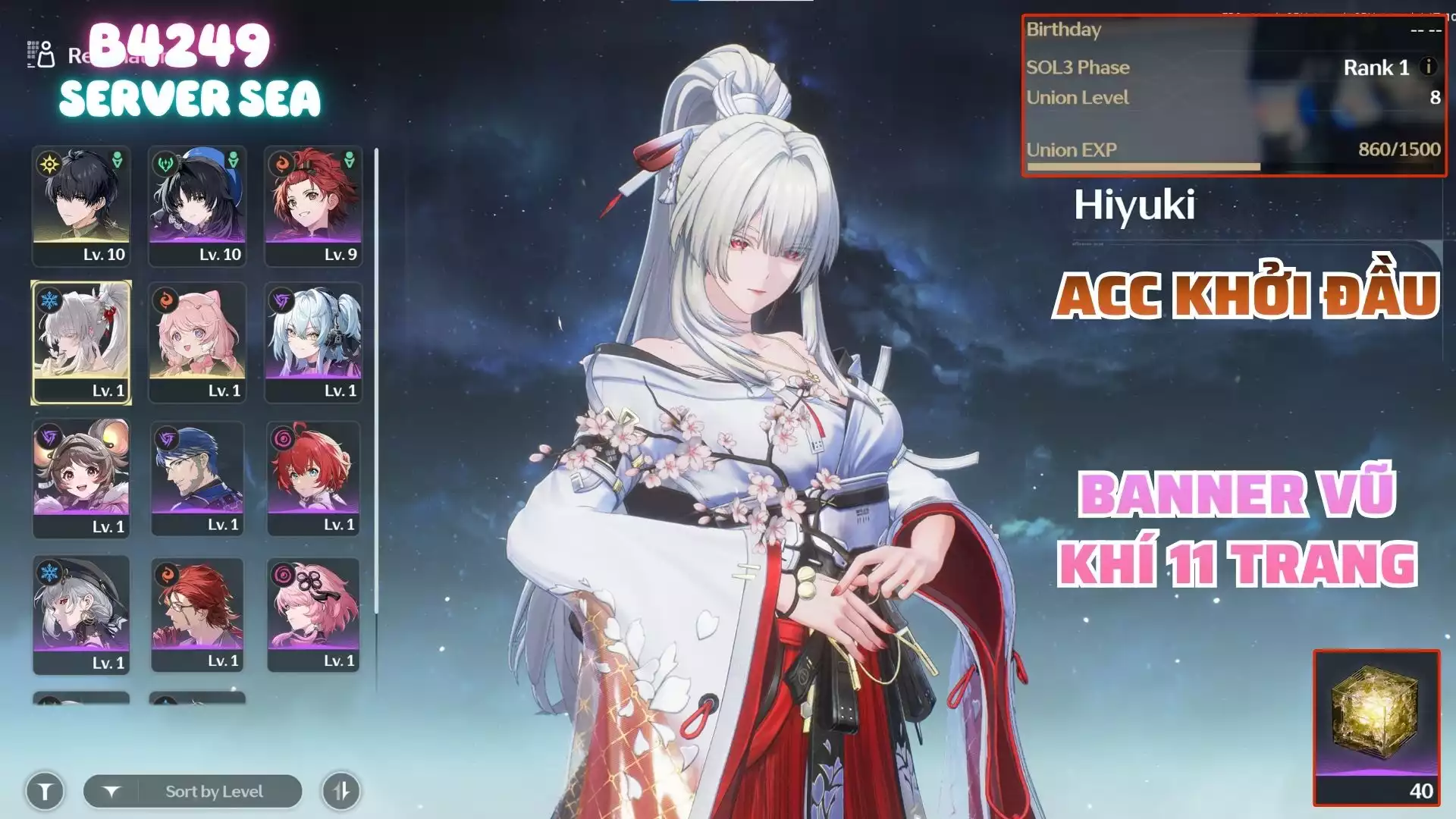 Acc Khởi Đầu Có Hiyuki ( Banner Vũ Khí Sắp Nổ )